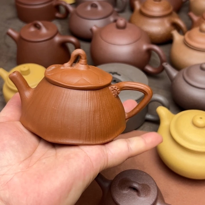 才***8紫砂茶壶朱泥半手工130cc左右瑕疵不挑