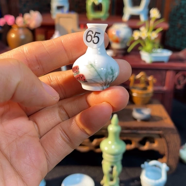 摆件微陶老王迷你花瓶