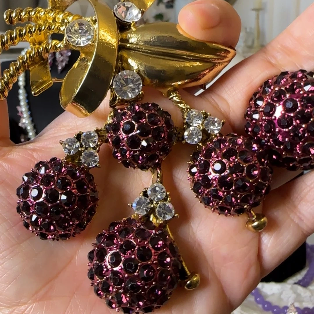 季***诺琉璃纯铜合金全套耳饰胸针