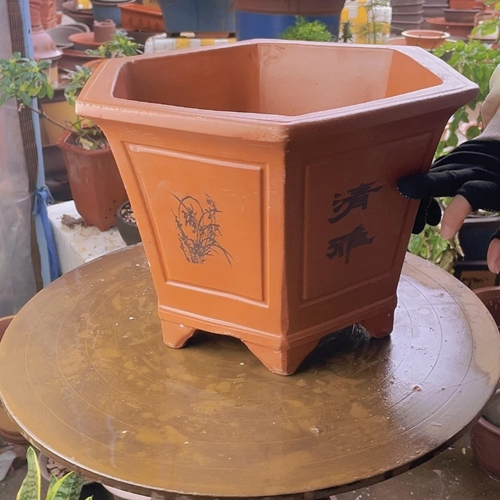 宜兴紫砂32红清雅六方