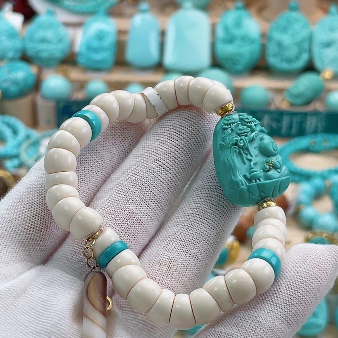 绿松石18K金镶嵌珠宝奇石