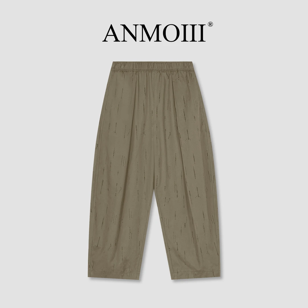 ANMOIII【鎏金织梦】重磅高品质九分裤阔太太时髦洋气女士新款裤子