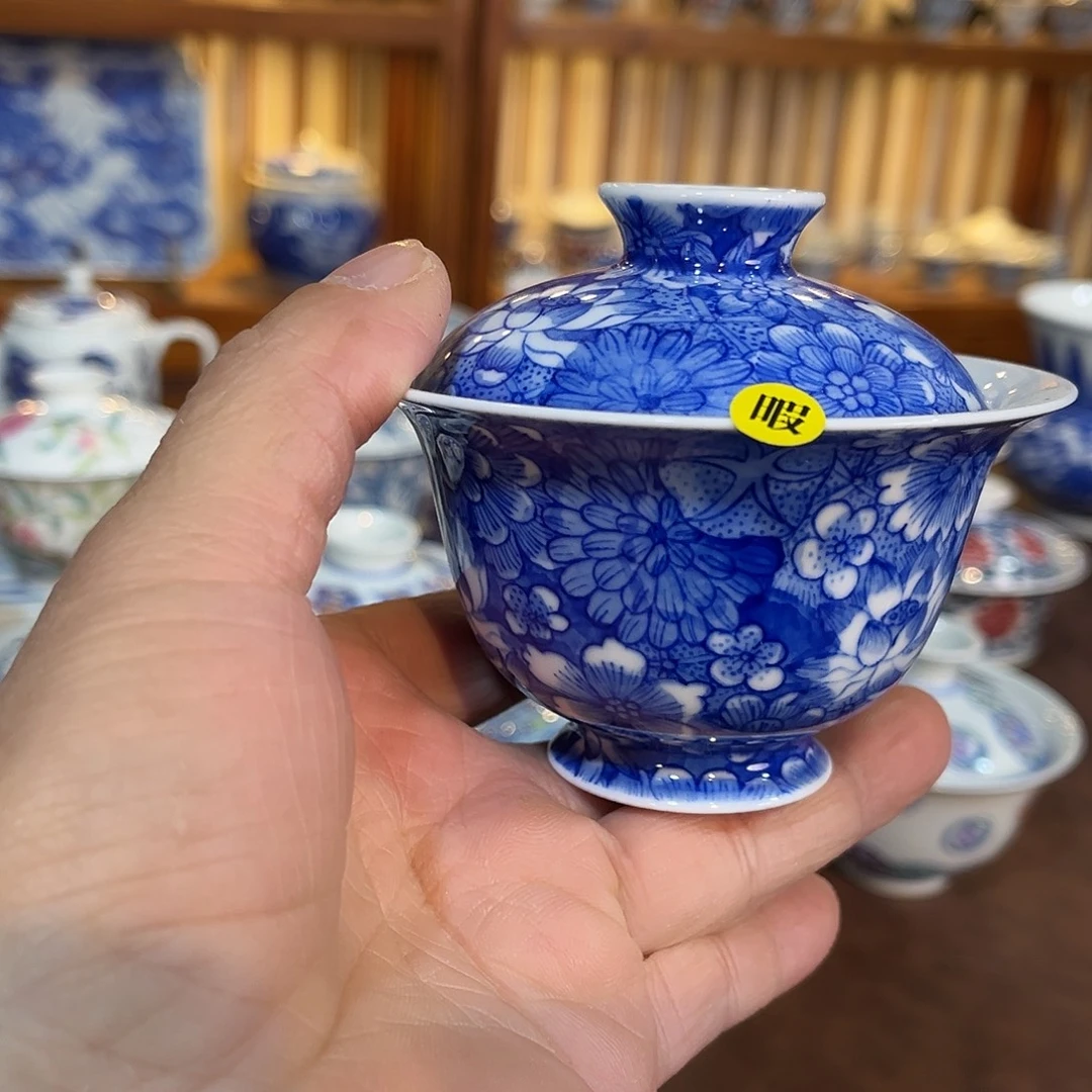 錡镇堂手工手绘盖碗
