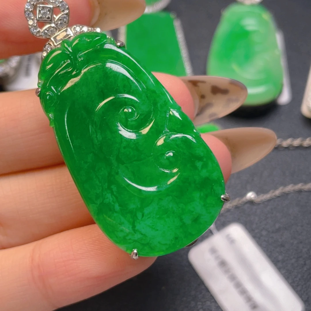 翡翠银S925镶嵌颈饰