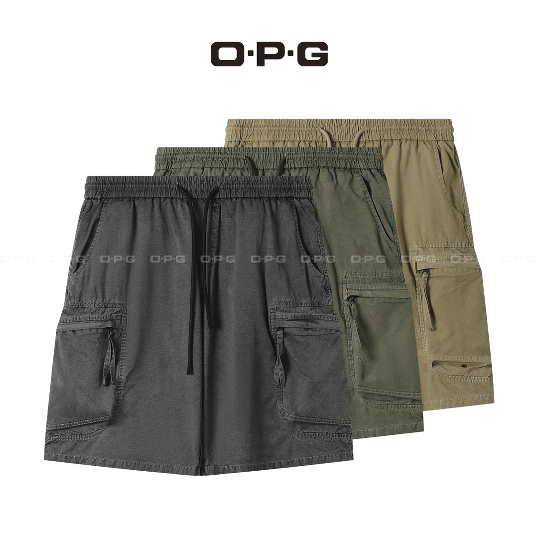 遥发服装【高棉感大口袋拼接工装休闲短裤】夏季情侣百搭短裤976