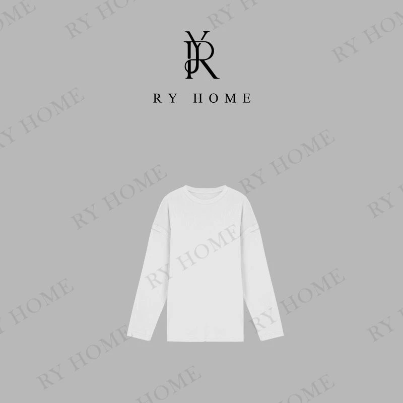 【容雨RYHOME】亚麻净版宽松领带套头长袖大版T恤253T2174
