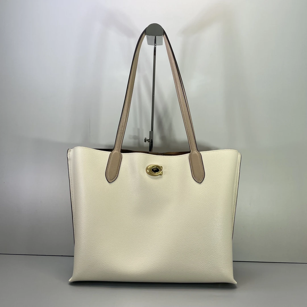 90新 COACH/蔻驰 小林/willow34白色托特包34*28*15cmB030503