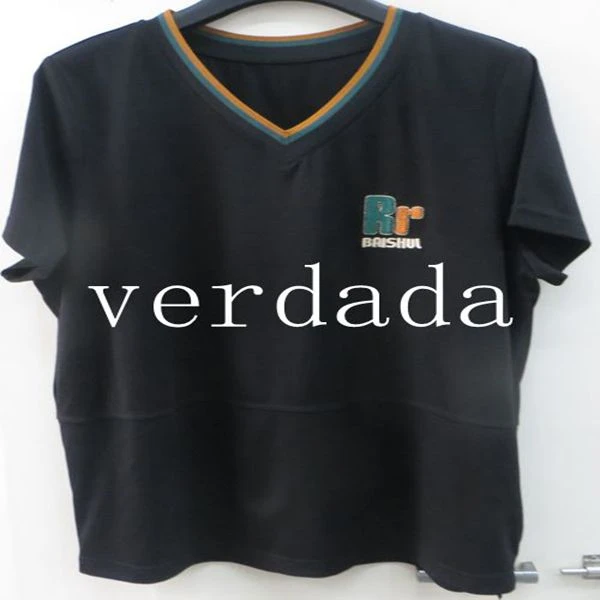 V领V常规休闲风常规款拼接T恤夏季套装侘寂风和纸纱