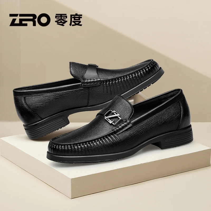 零度男鞋2025夏季热卖商务休闲乐福鞋办公室通勤轻质休闲简约皮鞋