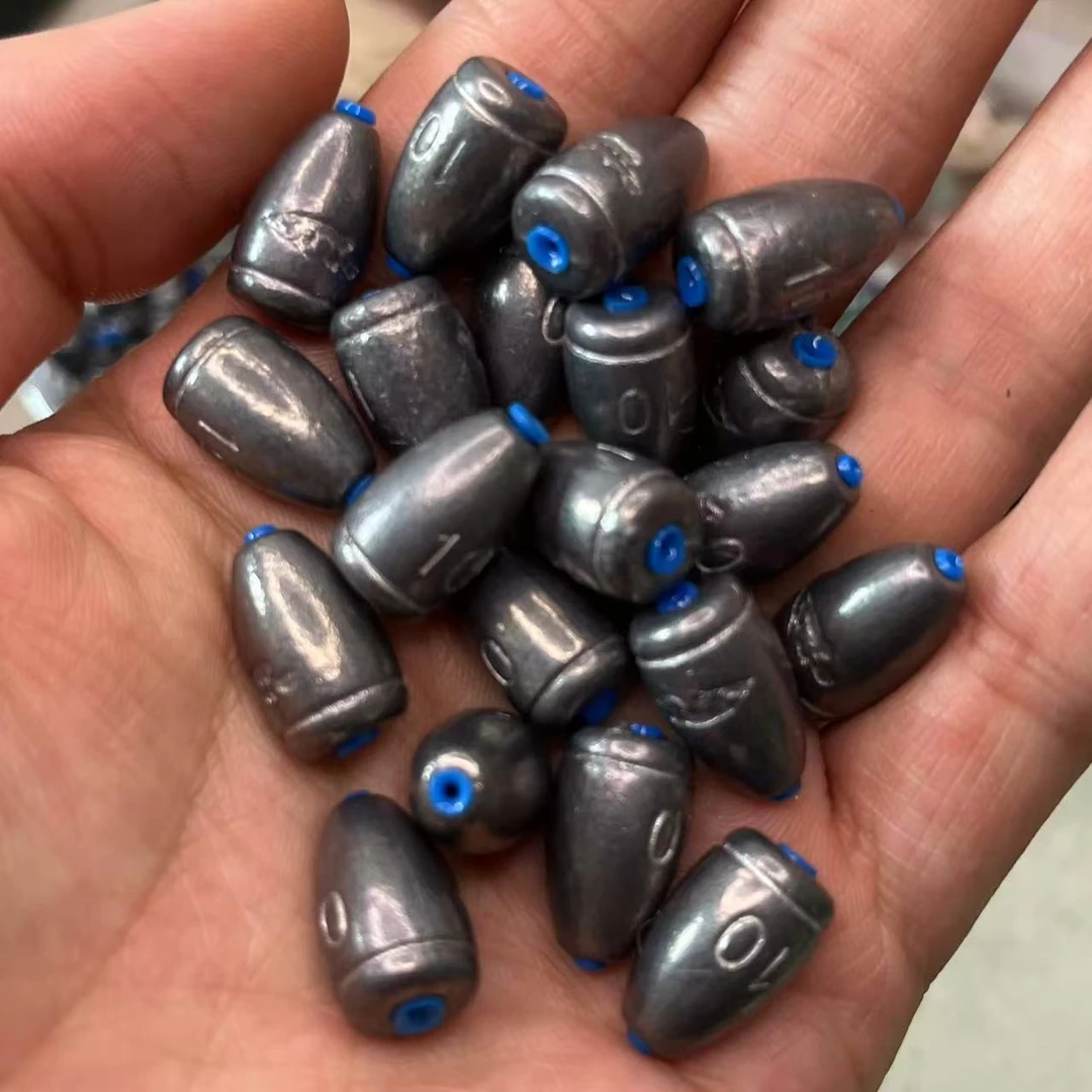 腰鼓子弹铅塑芯高锑合金压铸通心铅坠德州远投防挂底钓鱼专用铅坠