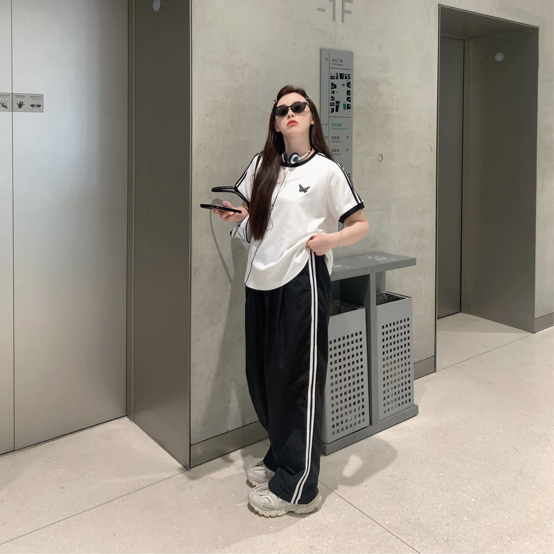 【青】夏季时尚休闲百搭显瘦阔腿裤  2966