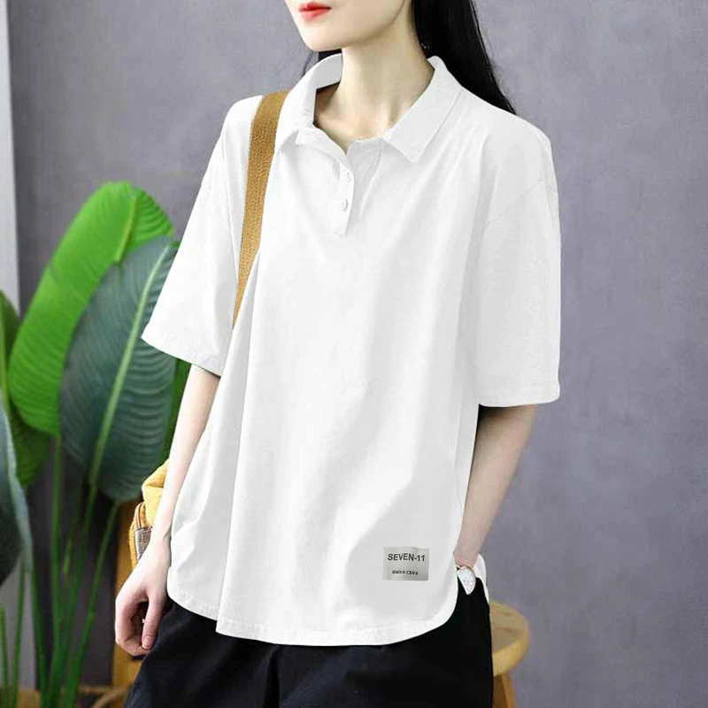 POLO领纯棉短袖T恤女夏季2025新款设计感休闲百搭打底衫显瘦上衣