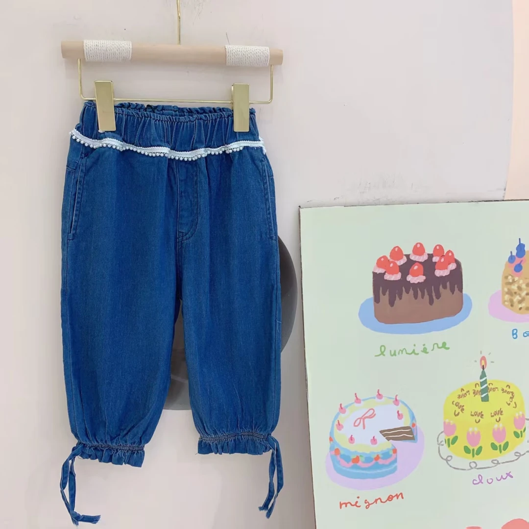 女童夏季韩版棉质休闲水洗软牛仔裤 251603