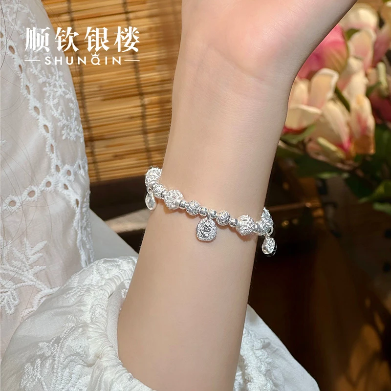 顺钦银楼 足银手链 【瑞承手串】足银大吉胖福设计感百搭手串