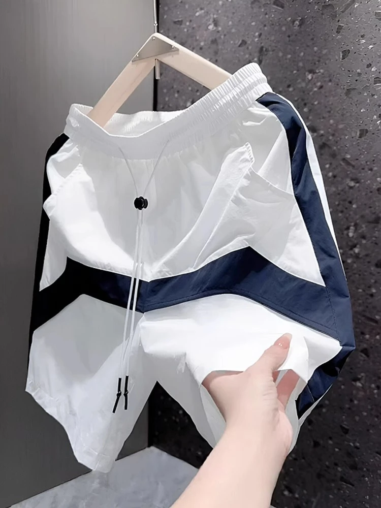 男士夏季薄款裤子2025新款短裤男款欧货中裤潮流透气速干沙滩裤潮