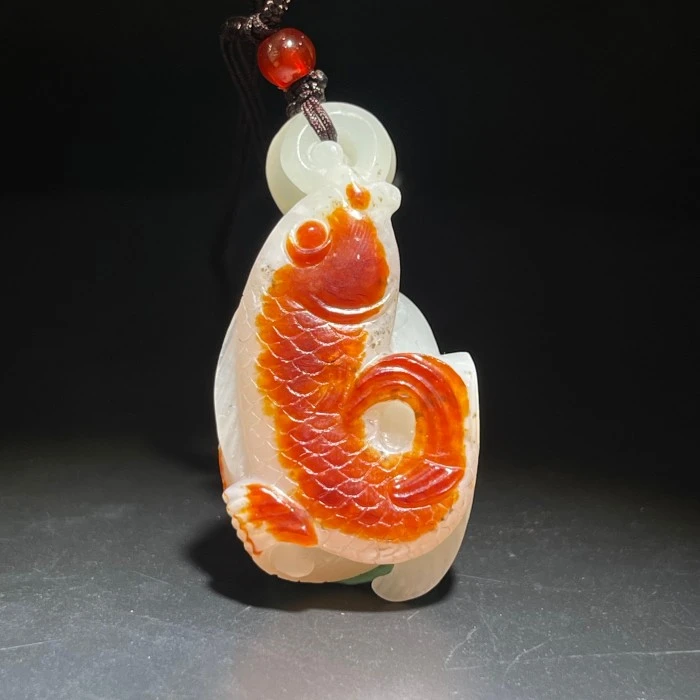《清代》和田玉年年有余 山东国营文物商店 25092000382-10817