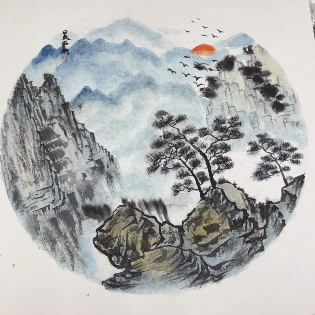 国画吴霞卡纸作品艺