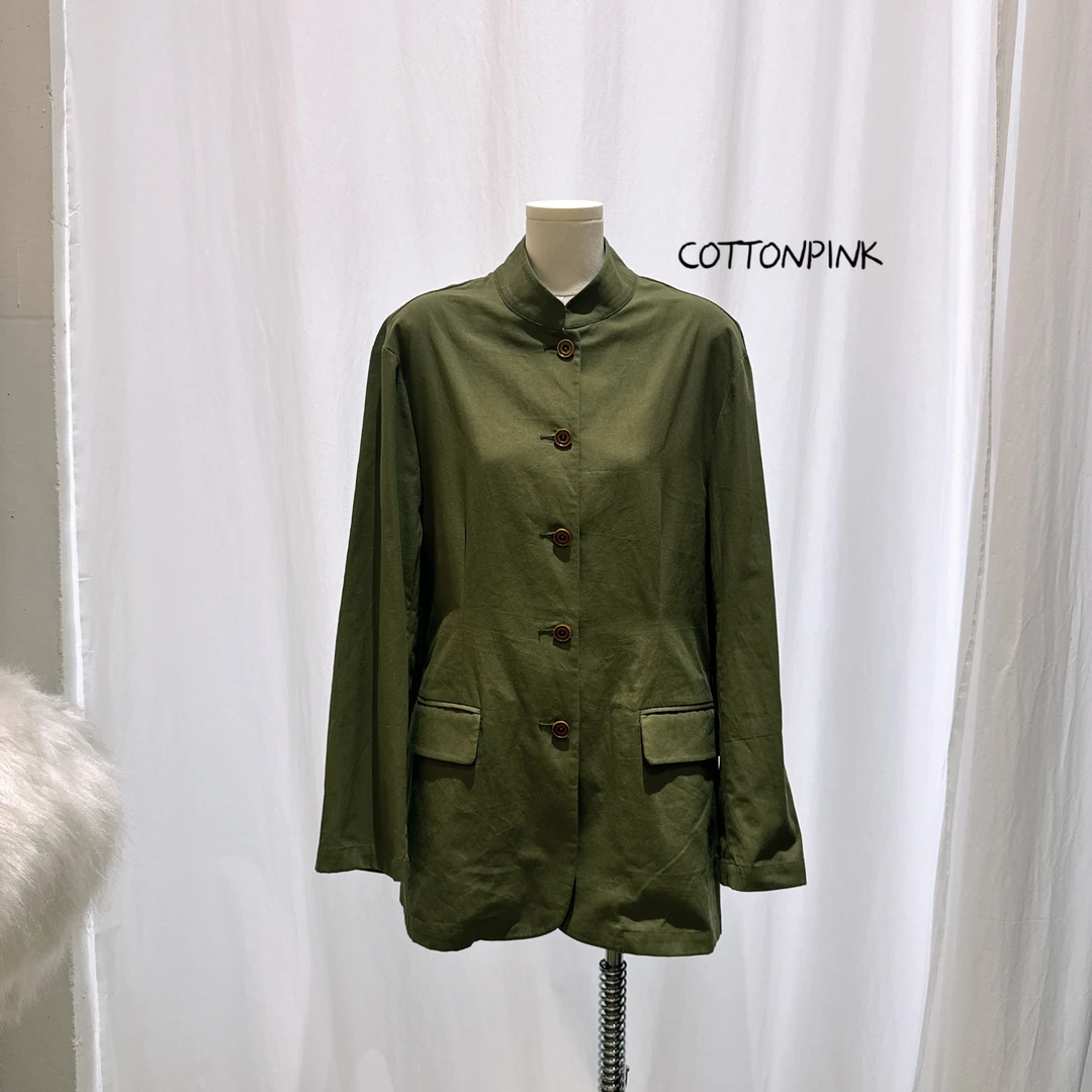 COTTONPINK女装单排扣立领风衣外套女