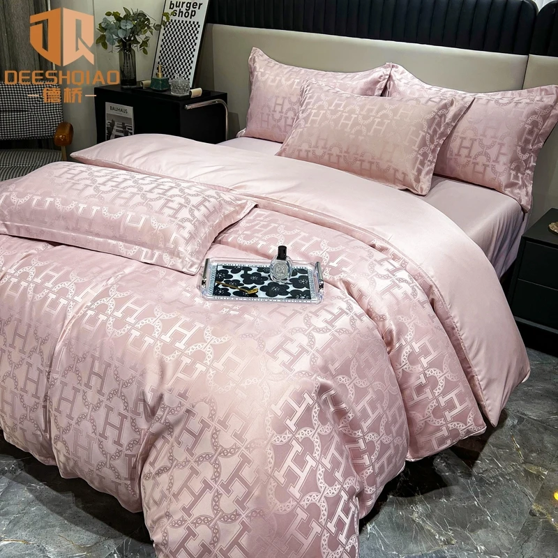 DEESHQIAO/德桥2025四季新款哥伦比亚设计师贡缎提花高档四件套