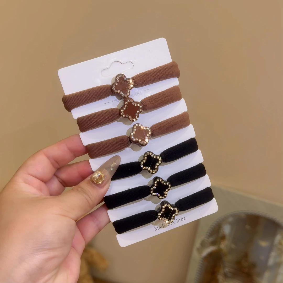 东大门高级氛围感四叶草轻奢简约时尚高弹力马尾耐用不伤发发圈