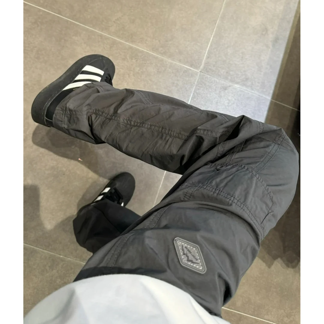 深灰色多口袋工装裤男款春夏美式vibe尼龙速干裤子直筒登山冲锋裤