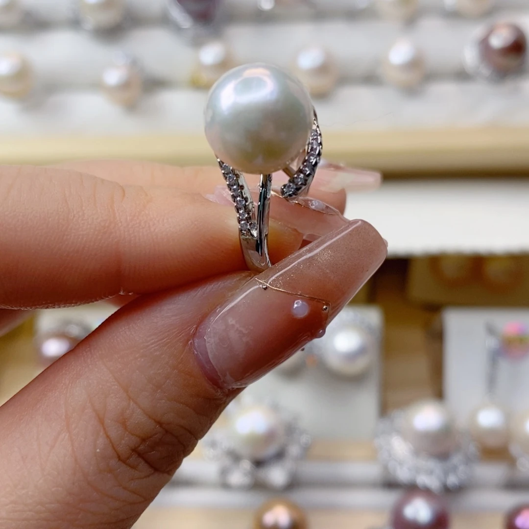 淡水珍珠戒指合金