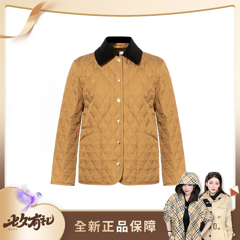 未使用 BURBERRY/博柏利 翻领拼色单排扣夹克外套女款 8100595/bm