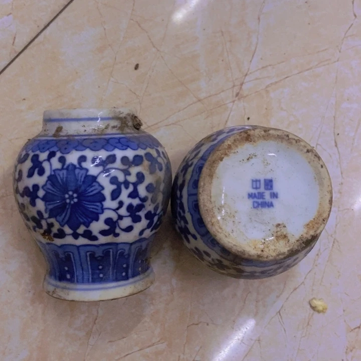 陶2个无盖小罐子景德镇