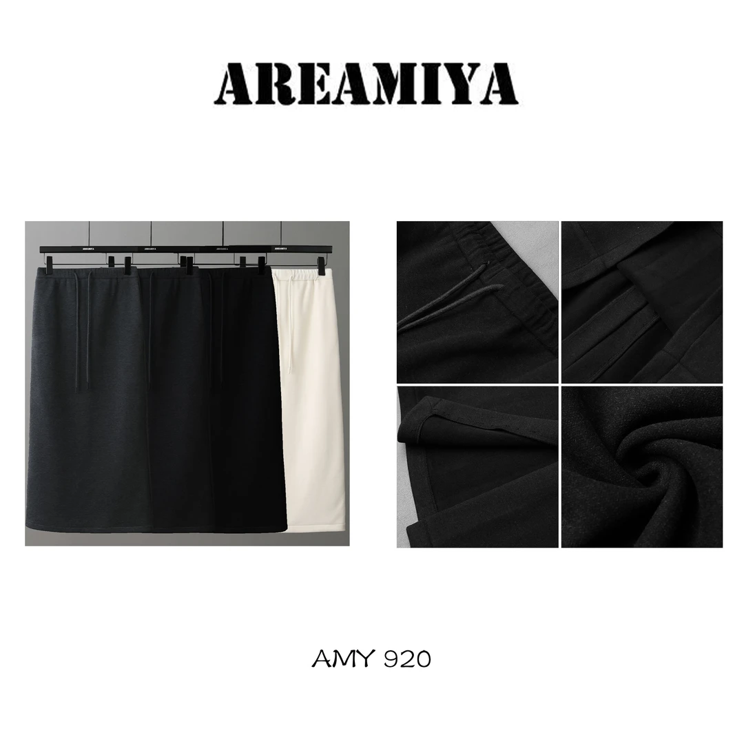 阿楠【超A】极简后开叉厚款松紧半身裙AMY920