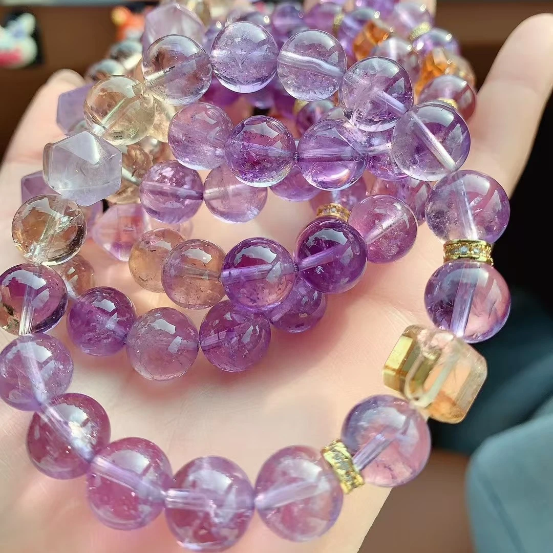 合金手链 多宝手串DIY对对碰散珠对对碰彩色梦幻紫色轻奢时尚