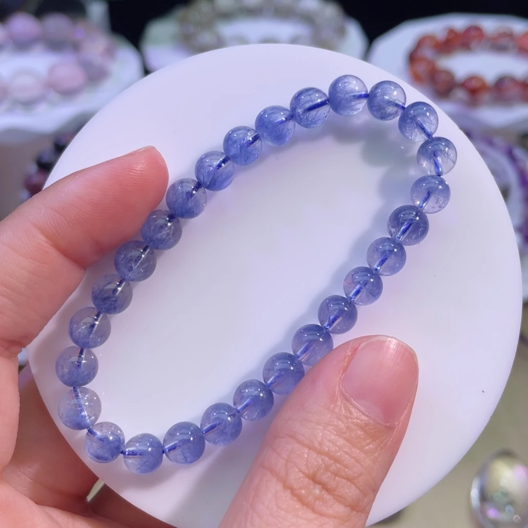 水晶未镶嵌手链蓝线石手链