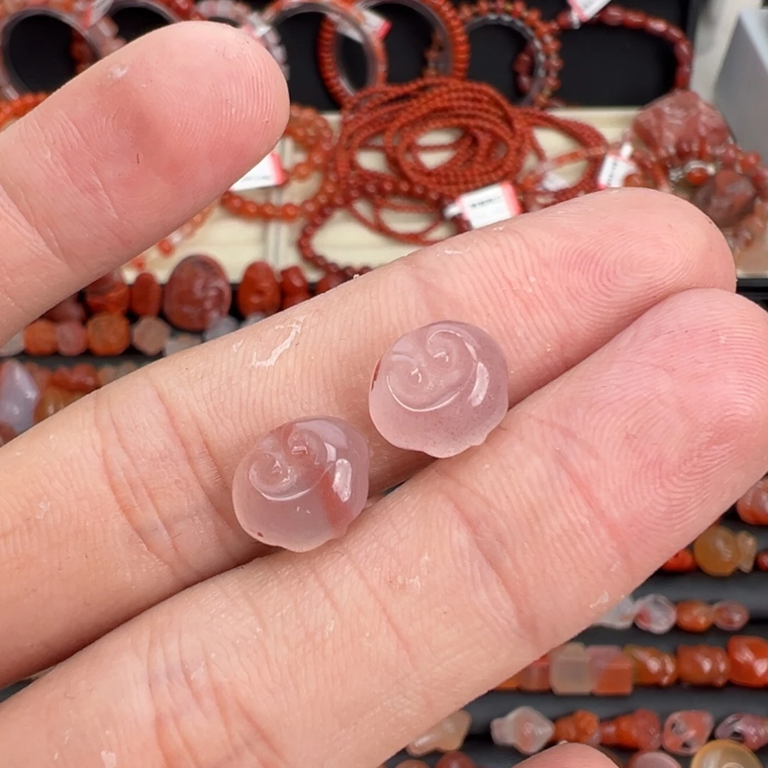 南红玛瑙未镶嵌颈饰两颗如意锁