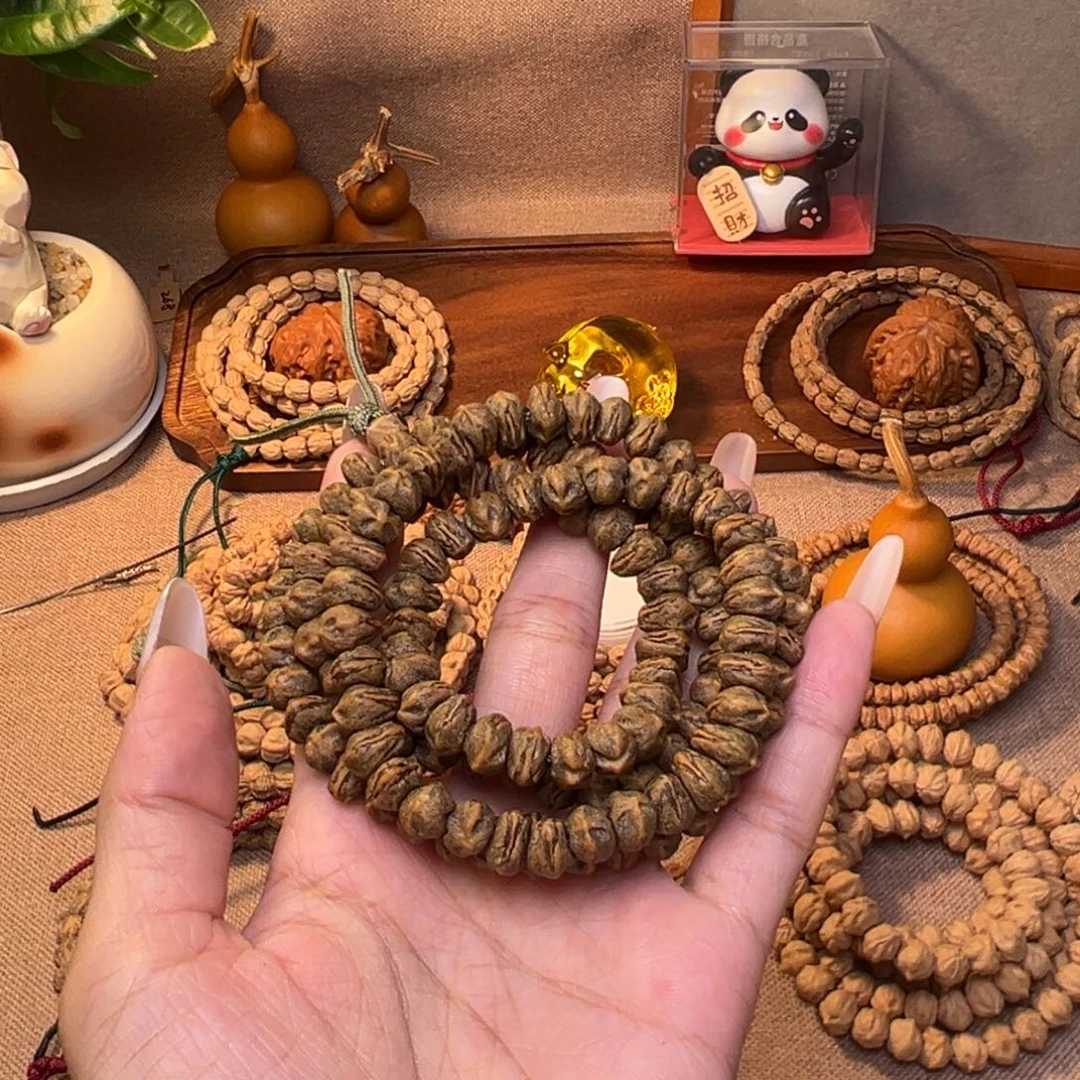 随***缘柏木吊坠红芽狐狸眼长串