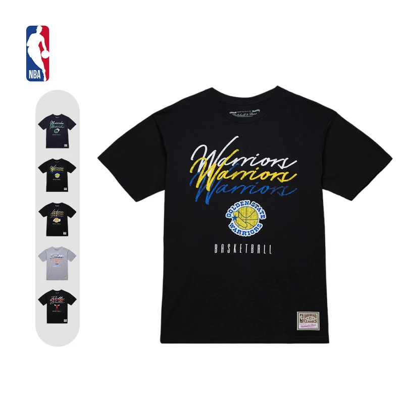 Mitchell&Ness官方NBA公牛独行侠勇士湖人太阳Lifestyle短袖男T恤