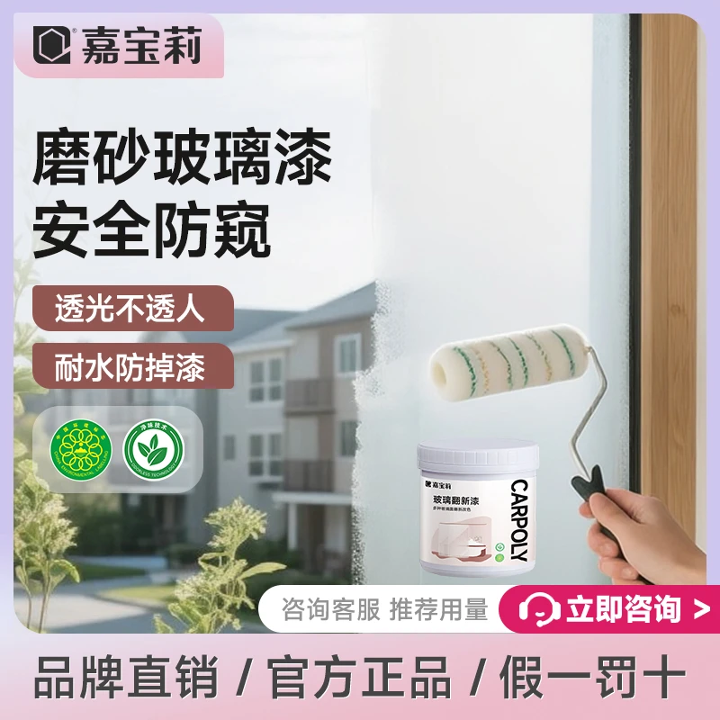 嘉宝莉玻璃磨砂漆遮光防窥防晒diy翻新改色瓷砖漆浴室办公门窗漆