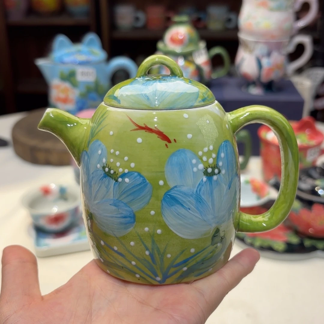 景德镇手绘高温釉下彩陶瓷茶具