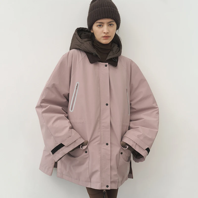 半圆科技高密防风保暖 女装[运动]2024工装夹克羽绒服女D24402684