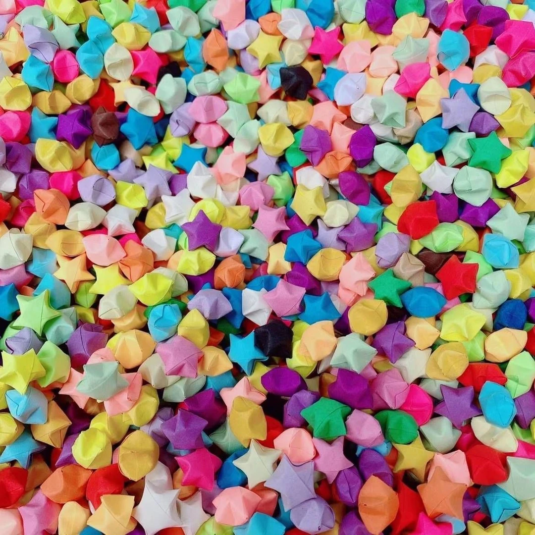 [冲销量]折纸星星成品渐变彩虹色纯手工折纸七彩混搭幸运星可选色