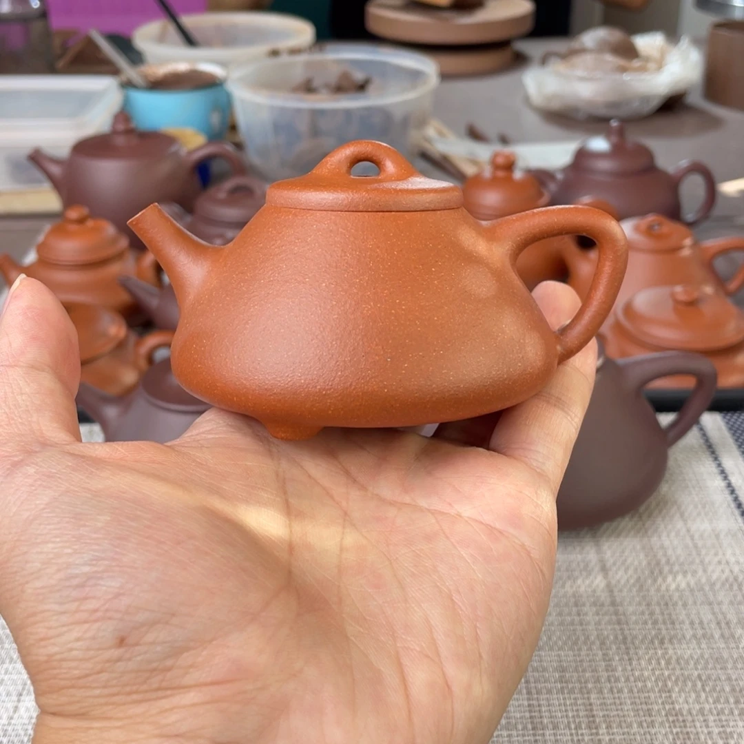 杨***东茶壶紫砂微瑕半手工红降坡子冶石瓢壶140cc