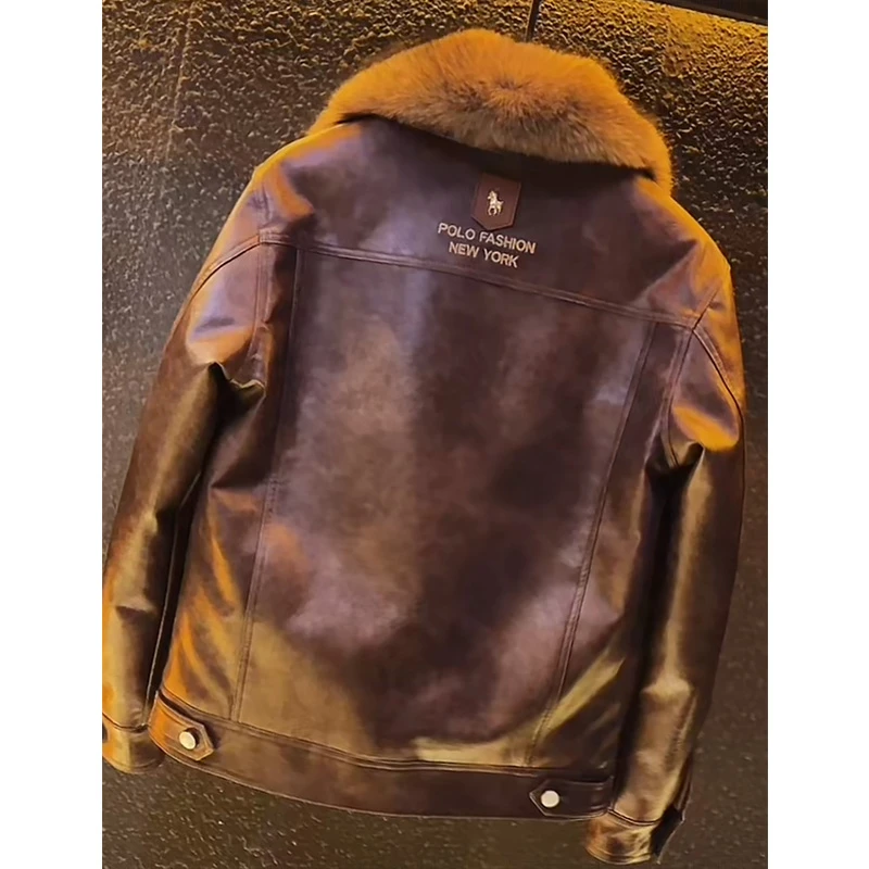 九哥高定-1990-首发推荐时尚百搭免烫皮衣潮流男款棉衣外套