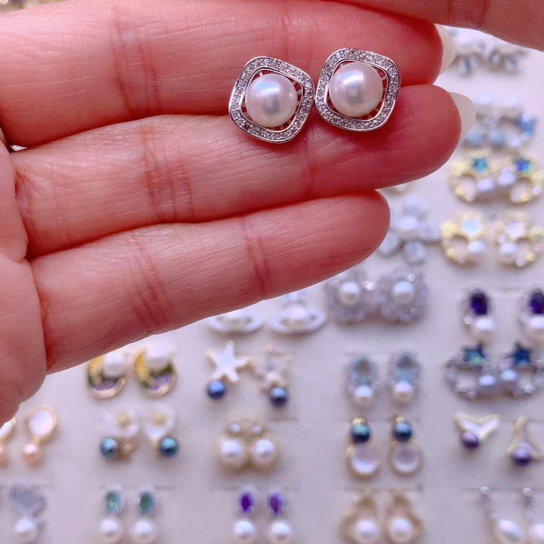 耳饰合金淡水珍珠