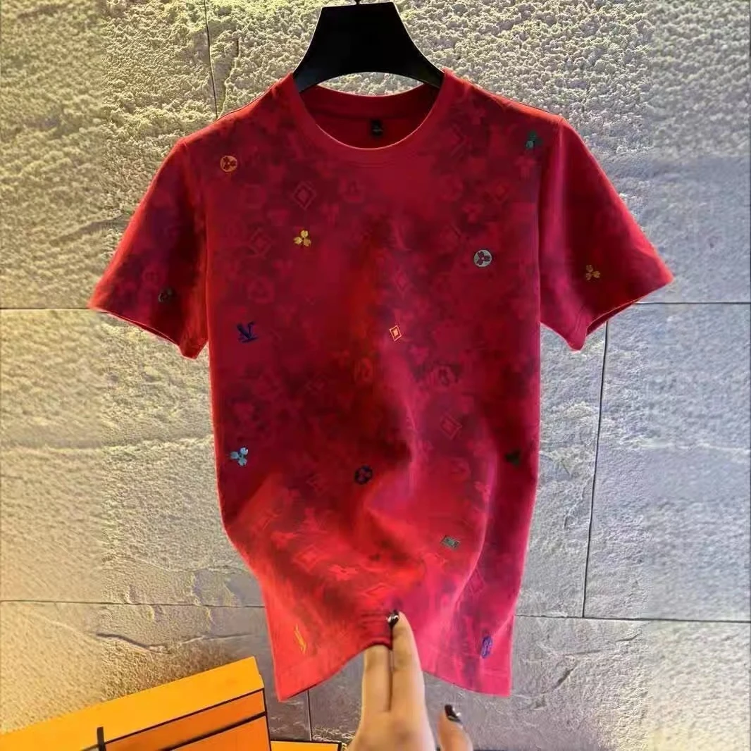 新款时尚百搭个性设计轻奢高定款白色T恤衫夏季青年高级感半袖t恤