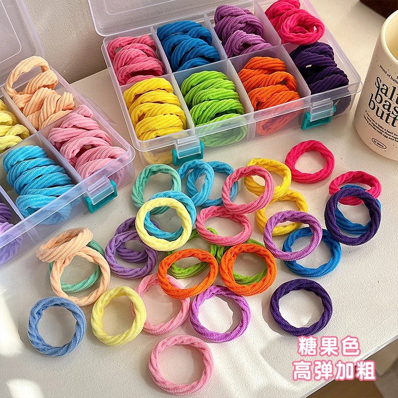 收纳盒装高弹力无缝发圈女ins韩系发绳扎头发皮筋不伤发头绳皮套