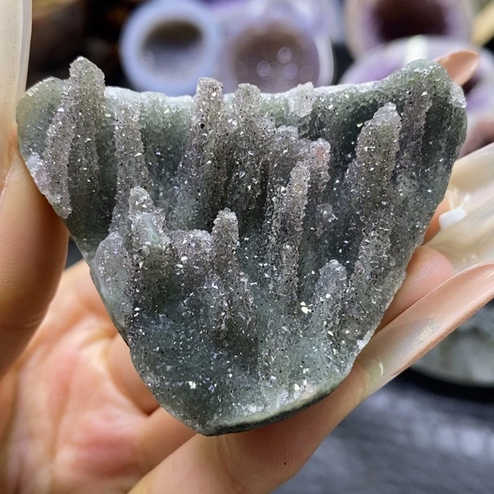 未镶嵌珠宝半成品水晶红绿森林摆件