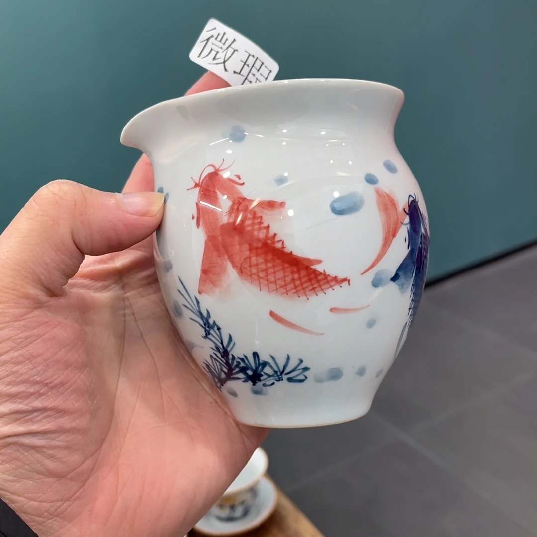 釉下手绘茶具微瑕