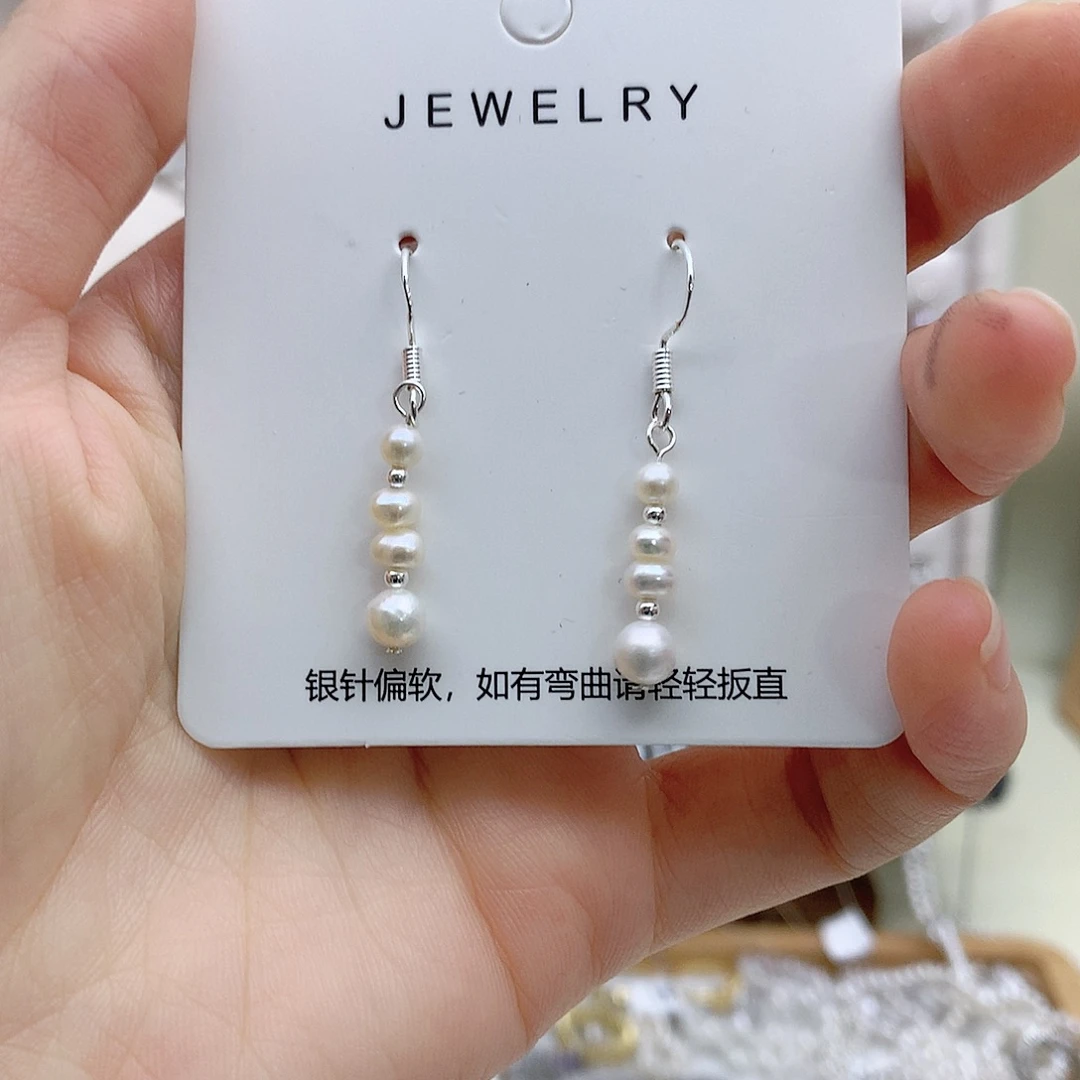 耳饰淡水珍珠银S925镶嵌