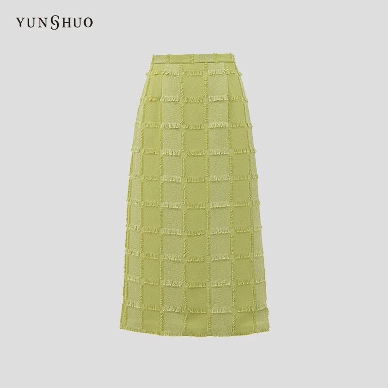 允硕春季新品小香风半身裙女中长款遮胯女装时尚包臀半裙219166