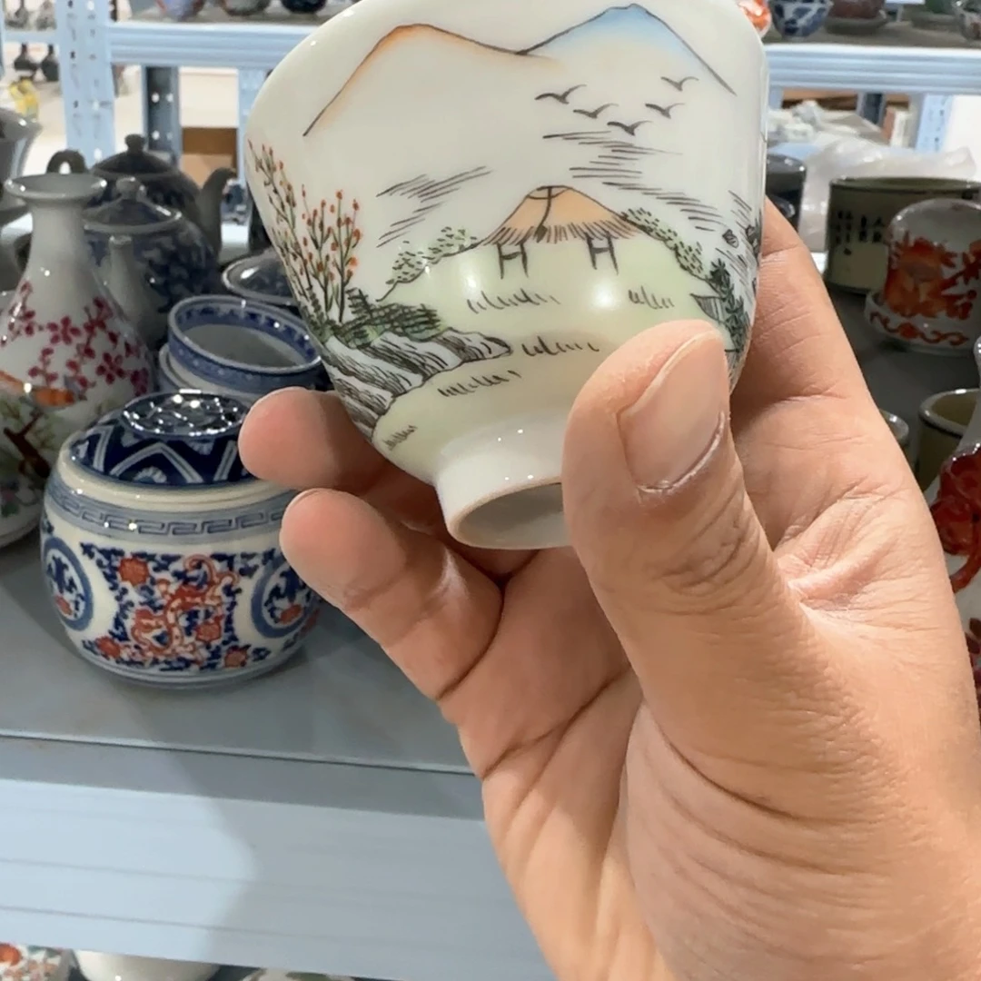 瓷片摆件手绘瓷器处理了