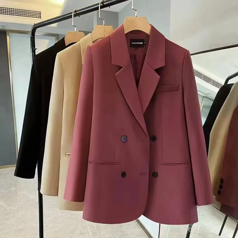 2025春装新款卡其色黑色宽松休闲小西装外套女小个子上衣流行西服