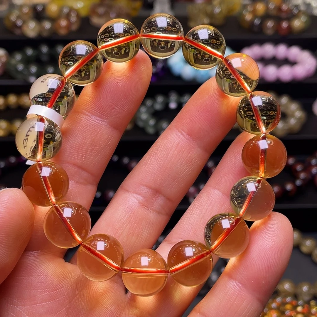 水晶未镶嵌手链黄水晶手链